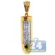 14K Yellow Gold 0.61 ct Diamond Bullet Mens Pendant