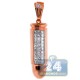 14K Rose Gold 0.61 ct Diamond Bullet Mens Pendant