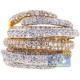 14K Two Tone Gold 3.19 ct Diamond Womens Highway Ring