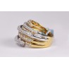 14K Two Tone Gold 3.19 ct Diamond Womens Highway Ring