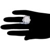 14K White Gold 2.85 ct Diamond Flower Womens Band Ring