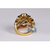 14K Yellow Gold 2.84 ct Diamond Womens Flower Ring