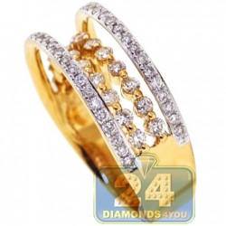 14K Yellow Gold 1.01 ct Diamond Womens Openwork Band Ring