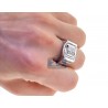 Mens Princess Diamond Pinky Ring 14K White Gold 1.01 Carat