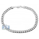 10K White Gold Hollow Miami Cuban Link Bracelet 6.5 mm 9 Inches