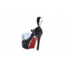 14K Gold 3.42 ct Black Diamond Red Sole High Heel Shoe Pendant