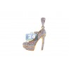 Womens Diamond Red Sole High Heel Shoe Pendant 14K Yellow Gold