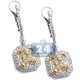 18K White Gold 4.67 ct Fancy Diamond Womens Dangle Earrings