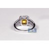 Womens Fancy Yellow Diamond Engagement Ring 18K Gold 2.85 ct