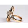 18K Rose Gold 6.69 ct Diamond Blue Sapphire Womens Flower Ring