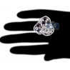 18K Rose Gold 6.69 ct Diamond Blue Sapphire Womens Flower Ring