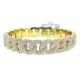 18K Yellow Gold 11.30 ct Diamond Pave Cuban Link Mens Bracelet