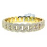 Mens Diamond Pave Cuban Link Bracelet 18K Yellow Gold 11.30 ct 9"