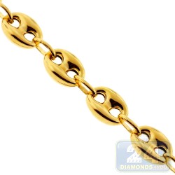 Italian 10K Yellow Gold Mariner Puff Link Mens Chain 8 mm