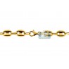 Real 10K Yellow Gold Puff Mariner Anchor Link Mens Chain 8mm