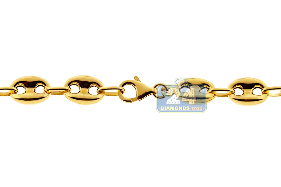 thumbnail image 2 of 10K Yellow Gold 15mm Puffed Mariner Anchor Link Chain Necklace | Made In Italy 2 of 2