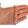 Real 10K Rose Gold Puff Mariner Anchor Link Mens Chain 9mm