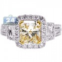 18K White Gold 2.86 ct Fancy Yellow Diamond Engagement Ring