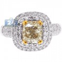18K White Gold 2.82 ct Fancy Cusion Diamond Engagement Ring