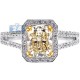 18K Gold 2.63 ct Cushion Fancy Diamond Engagement Ring