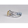Womens Cushion Fancy Diamond Engagement Ring 18K White Gold