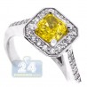 14K White Gold 1.42 ct Radiant Yellow Diamond Womens Engagement Ring