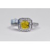 14K White Gold 1.42 ct Radiant Yellow Diamond Womens Engagement Ring