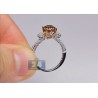 18K Gold 1.93 ct Round Brown Diamond Womens Engagement Ring