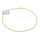 10K Yellow Gold Cuban Diamond Cut Ankle Bracelet 10 Inches