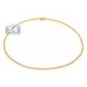 10K Yellow Gold Mariner Diamond Cut Ankle Bracelet 10 Inches