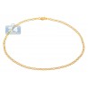 10K Yellow Gold Mariner Diamond Cut Womens Ankle Bracelet 10"
