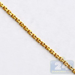 14K Yellow Gold Cable Link Unisex Chain 0.8 mm 18 Inches