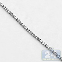 14K White Gold Cable Link Chain 0.8 mm 18 Inches Unisex Design