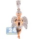 10K Rose Gold 0.58 ct Diamond Praying Baby Angel Pendant