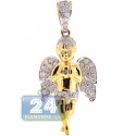 10K Yellow Gold 0.58 ct Diamond Praying Baby Angel Pendant