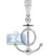 14K White Gold 0.38 ct Diamond Mariner Anchor Pendant