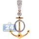 14K Yellow Gold 0.37 ct Diamond Mariner Anchor Pendant