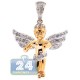 10K Yellow Gold 0.60 ct Diamond Guardian Angel Mens Pendant