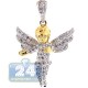 10K Yellow Gold 0.83 ct Diamond Open Wing Angel Pendant