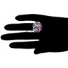 18K White Gold 3.64 ct Diamond Sapphire Ruby Womens Ring