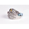 18K White Gold 1.42 ct Diamond Gemstone Womens Highway Ring