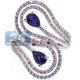 18K White Gold 2.00 ct Diamond Sapphire Womens Bypass Ring
