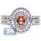 18K White Gold 1.16 ct Diamond Garnet Openwork Womens Ring