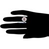 18K White Gold 1.16 ct Diamond Garnet Openwork Womens Ring