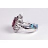 18K White Gold 5.63 ct Diamond Tourmaline Sapphire Womens Ring