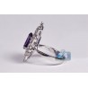 18K White Gold 1.62 ct Diamond Purple Amethyst Womens Ring