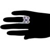 18K White Gold 3.11 ct Diamond Sapphire Womens Vintage Ring