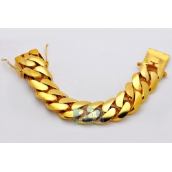 10K Yellow Gold Miami Cuban Link Mens Bracelet 30 mm 9 Inches