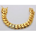 10K Yellow Gold Miami Cuban Link Mens Bracelet 18 mm 9 Inches
