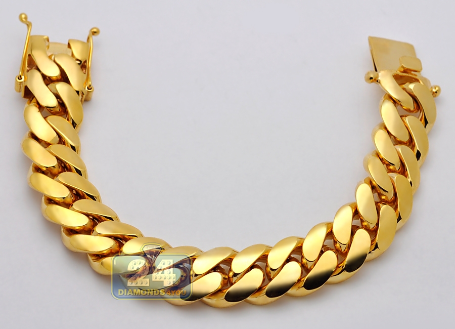 thumbnail image 2 of Nuragold 10k Yellow Gold Miami Cuban Link Chain Bracelet – 3mm, 7-9in, Lobster Clasp, Italy 2 of 2